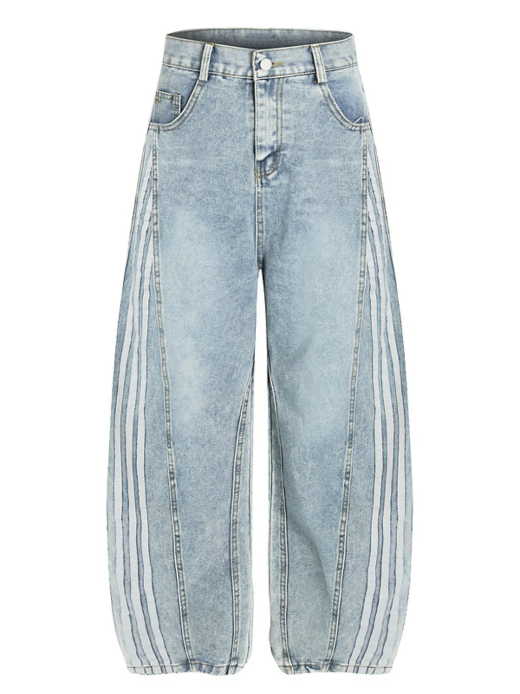 Men's Side Striped Wide Leg Jeans