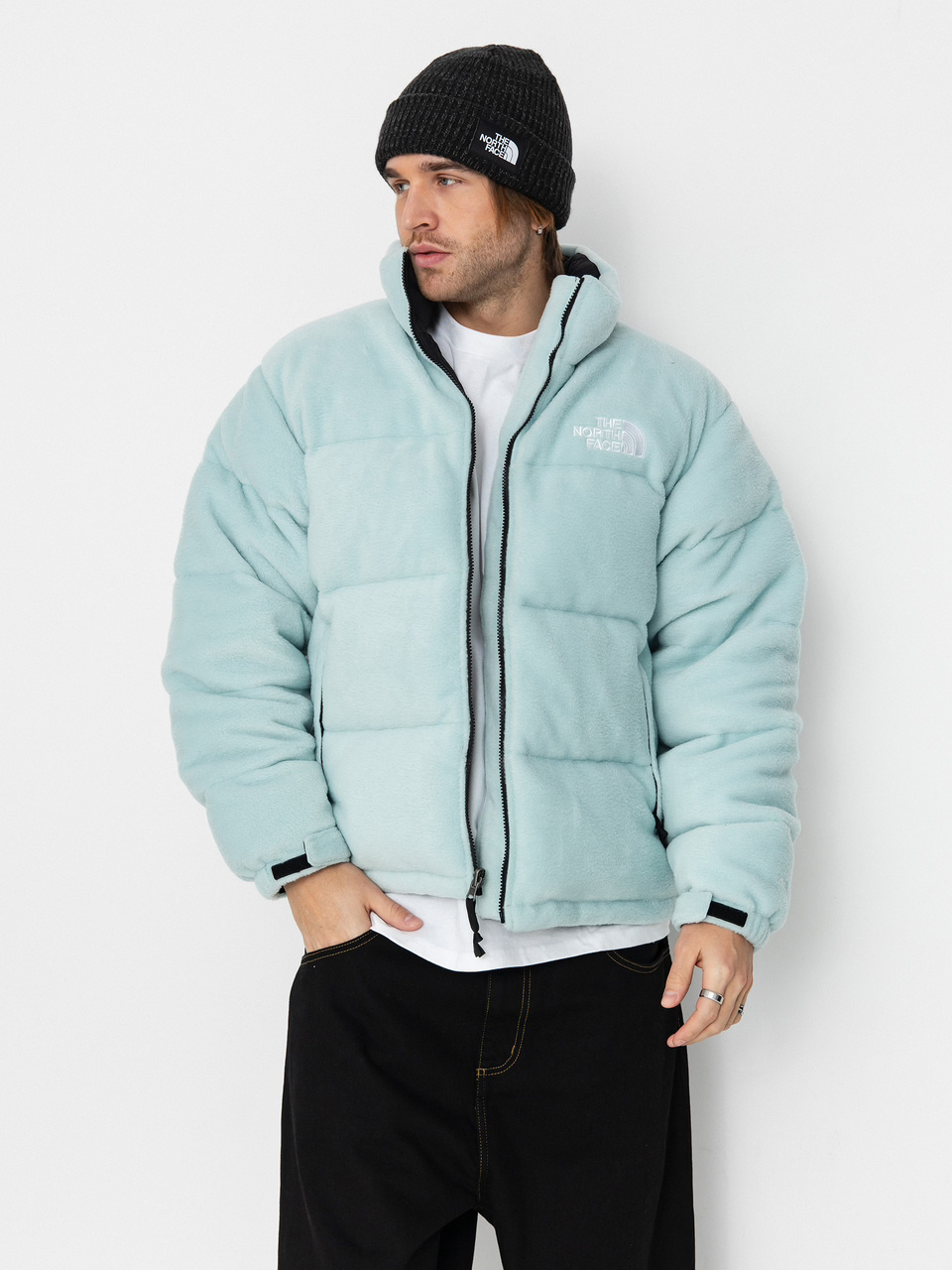 The North Face Men's 2000 Polar Nuptse 700 Down Jacket in Muted Pine - Front view
