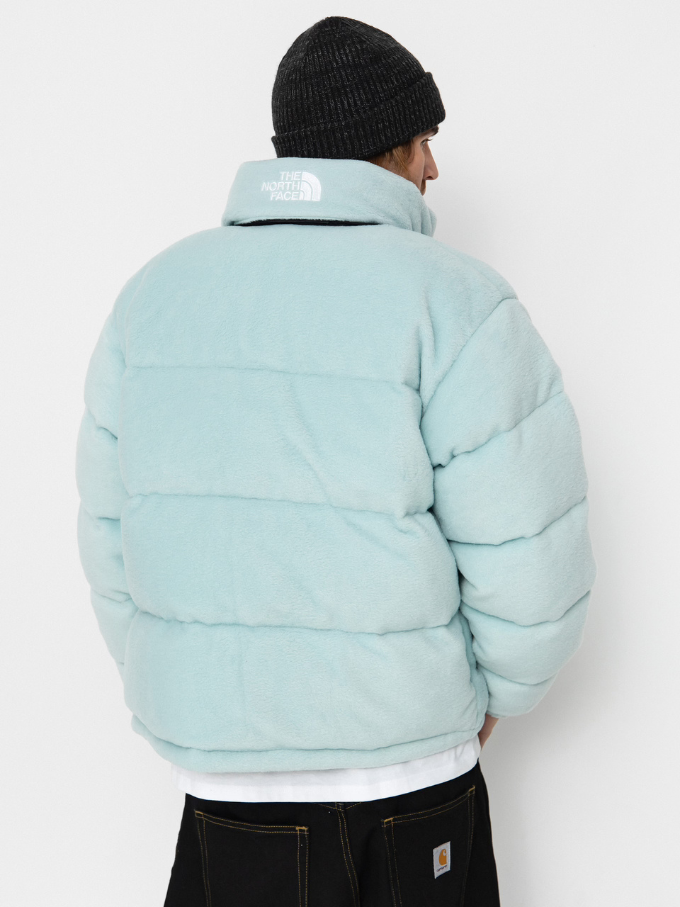 The North Face 2000 Polar Nuptse Muted Pine - Back view showing logo

