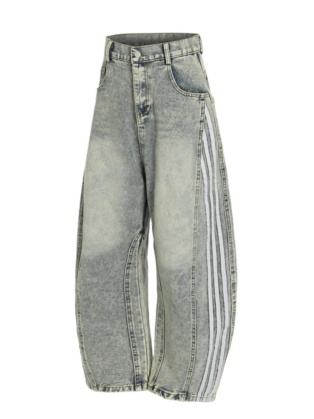 Men's Side Striped Wide Leg Jeans
