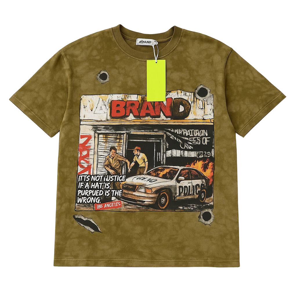 Street Riot” comic book style graphic T-shirt