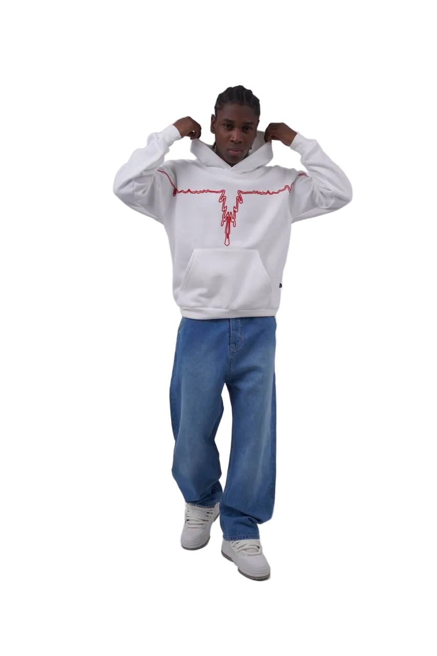 "Heartbeat" Embroidered Graphic Hoodie
