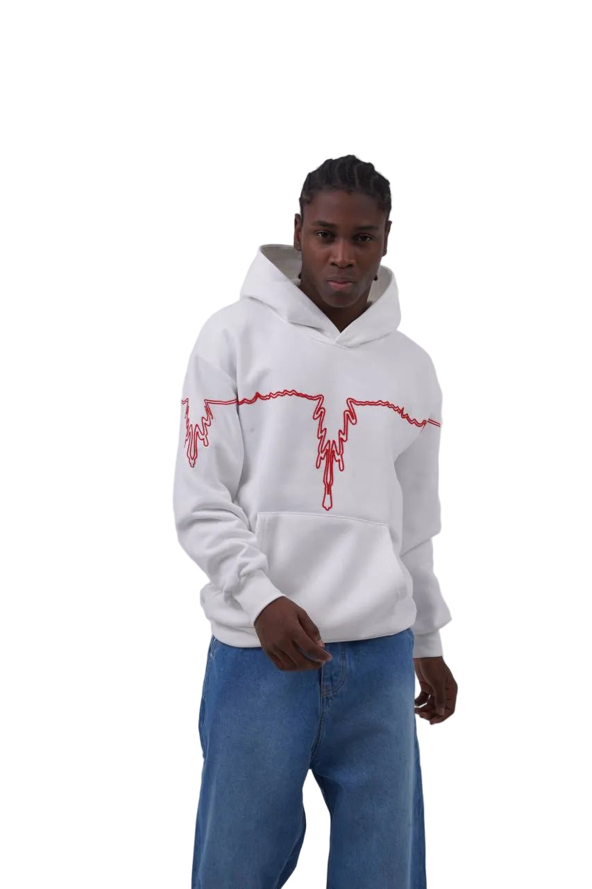 "Heartbeat" Embroidered Graphic Hoodie