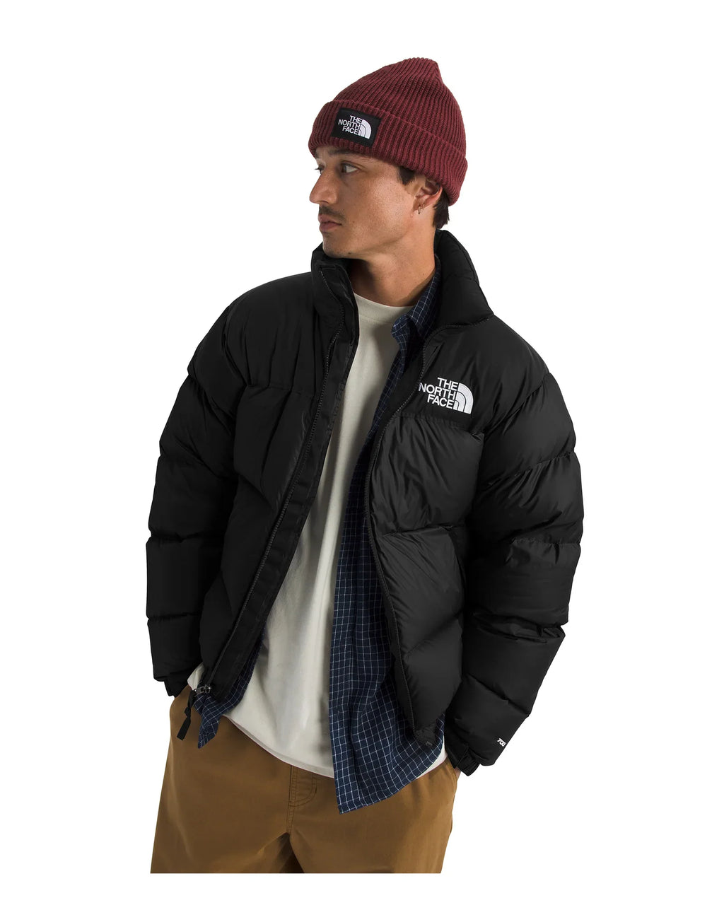 The North Face 1996 Nuptse Jacket Black - Back view showing logo
