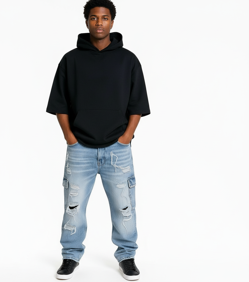 Artistic Drip Pattern Jeans