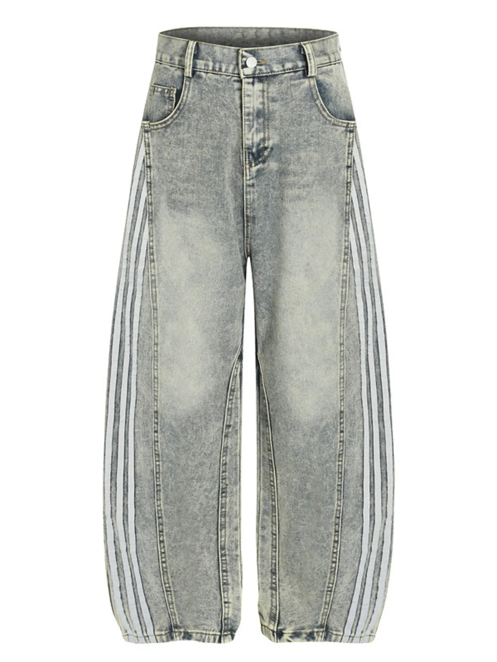 Men's Side Striped Wide Leg Jeans