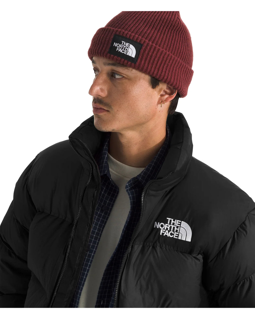Close-up of The North Face Nuptse 700 quilted down jacket design
